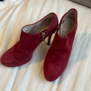 Vince Camuto red suede booties